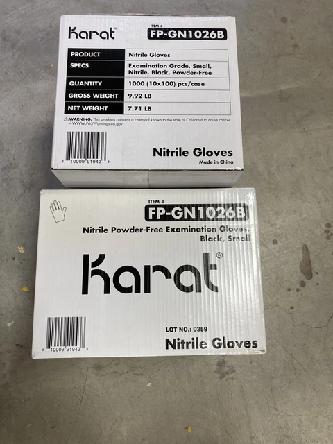 2 case = 2000 Small Black Nitrile Gloves 20 Packs 100 = 2000 Powder Free Small S