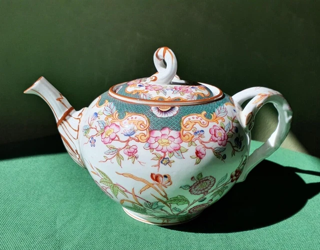 Sarreguemines Minton Théière XIX ème Parfait état  (long; 21 cm, haut; 14 cm) 2