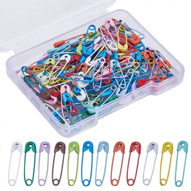 150x Colored Safety Pins 19mm Safety Pins for Clothes Clothing (WH0070-15B)