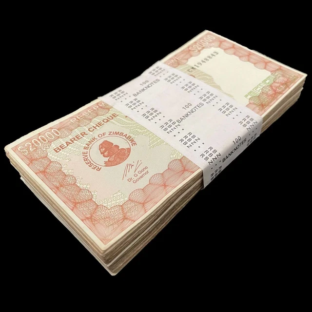 Zimbabwe - 100 x 20.000 Dollars 2004 - Pick- 23  - Bundle 100 PCS  USED RARE