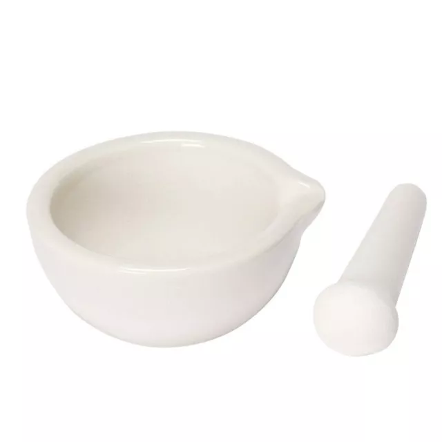 Mortar And Pestle Set Classic Marble Natural Stone White Pestal To Grind Food US