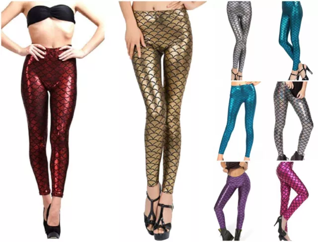 Leggings For Fitness Mermaid Leggings 3d Fish Scale Leggings High Waist  Pants For Halloween Dance Party Festival