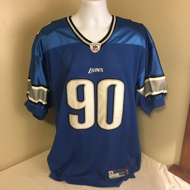 4XL Vtg Stitched Reebok DRE BLY #32 Detroit Lions Jersey Mens XXXXL Blue