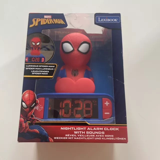 Réveil Veilleuse Avec Sons Spiderman Lumineux Lexibook Neuf En Boîte