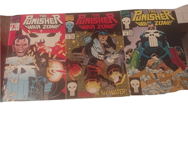 The Punisher War Zone #1-3 (1992) - Marvel Comics Lot - Issue #1 = Die-Cut Cover