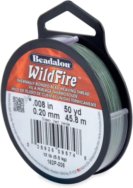 Beadalon Wildfire Thread 0.20mm 50yd Green Beading Jeweller Making Tool#162P-008