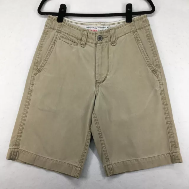 AMERICAN EAGLE OUTFITTERS LONGER LENGTH Men's Shorts Size 28 Beige Inseam 11