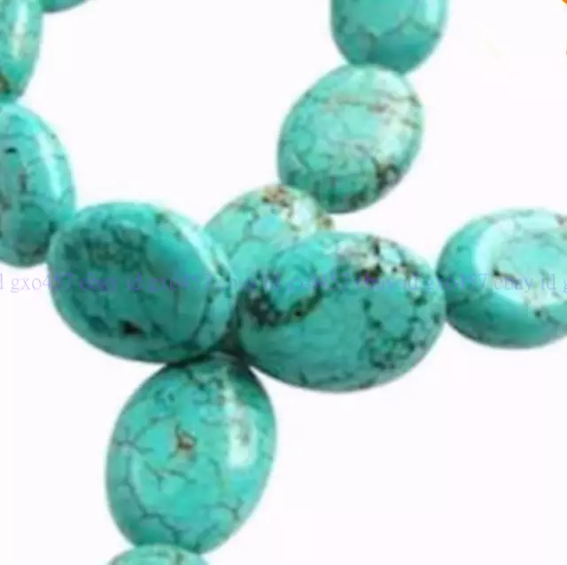 13x18mm Natural Green Turquoise Oval Egg Shaped Gemstone Loose Beads 15'' Strand