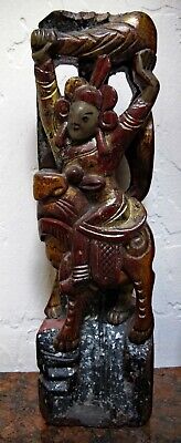 Antique Chinese Hand Carved Wooden Statue.  Temple.