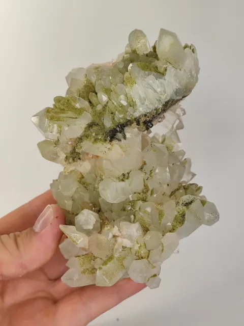 🔥Quarz Bergkristall Stufe mit Epidot , Hakkari, Türkei 🔥