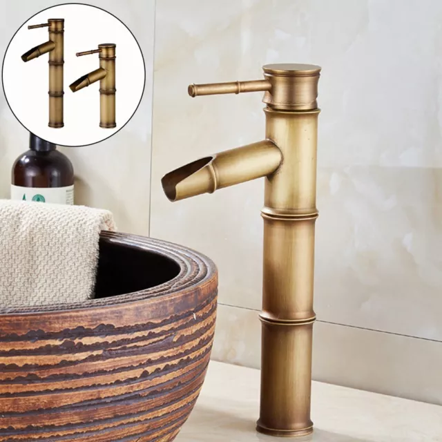 Durable Basin Faucet Bathroom Bamboo Shape Faucet Deck Mounted Sink Faucet