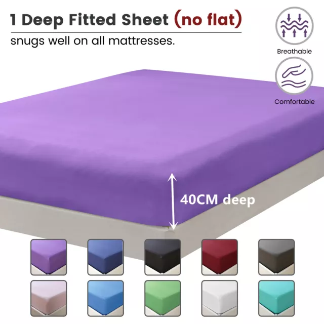 Hotel 2000TC Ultra Soft Bed Fitted Sheet Deep Pocket S/KS/Double/Queen/King AU