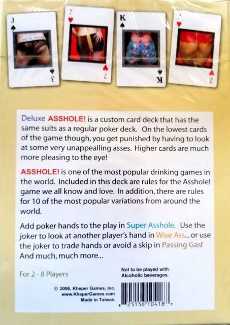 GIANT DELUXE ASSHOLE Game PLAYING CARDS Poker Gift 2