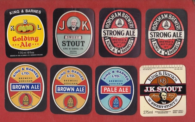 KING & BARNES HORSHAM BEER LABELS (12) ALL SCANNED Pack 1