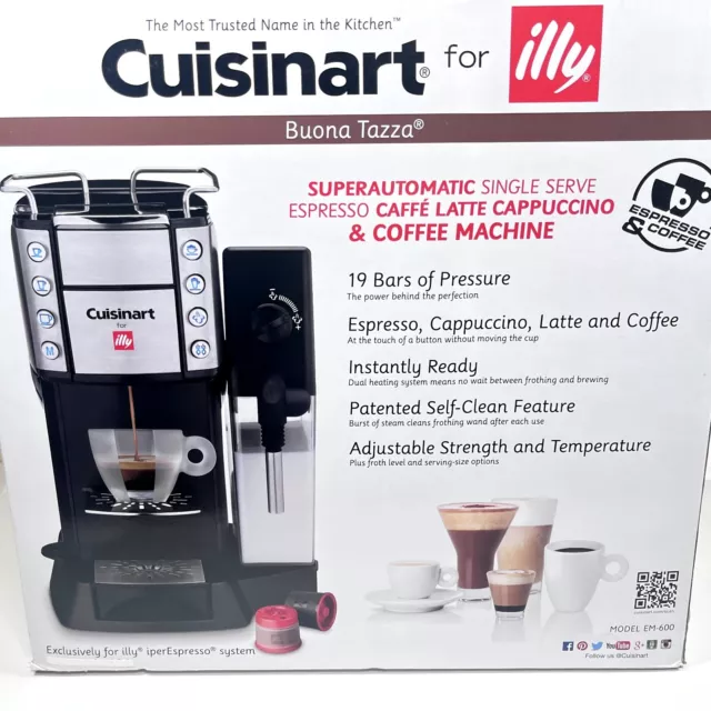 NEW Cuisinart EM-600 Buona Tazza Superautomatic Single Serve Espresso Machine
