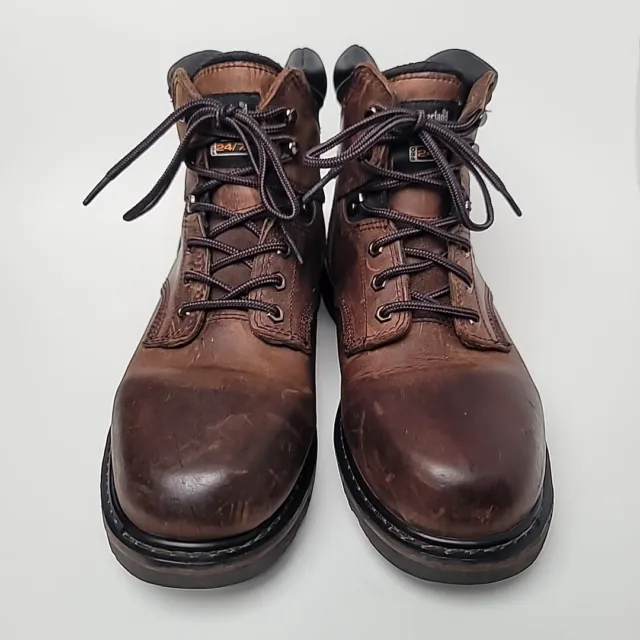 Timberland PRO 24/7 Men's 6" Brown Pit Boss Soft Toe Boots Size 10.5 W~ 33046