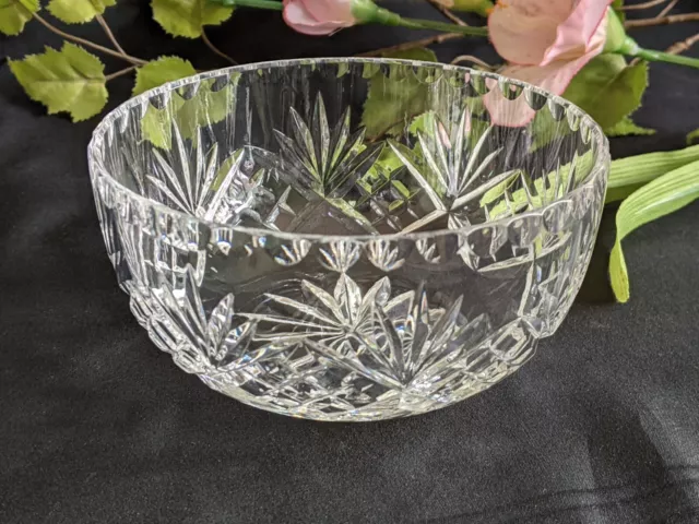 Vintage Fan Cut Crystal Glass Bowl