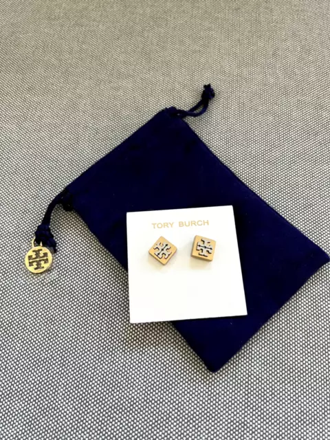 Tory Burch Women's Block T Logo Stud Earrings  Gold/Silver