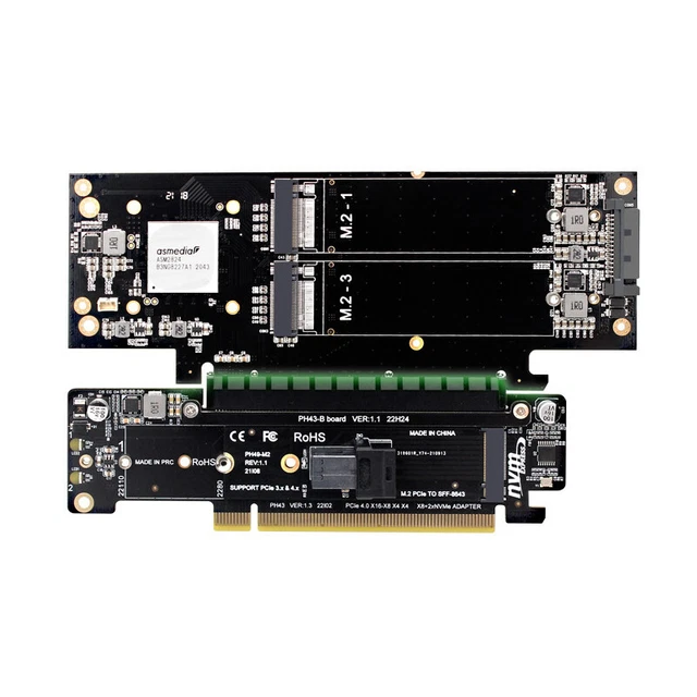 ASHATA Scheda Riser Mini PCI-E A PCI-E – Adattatore Per SSD E WLAN, Deflettore 122 Mm