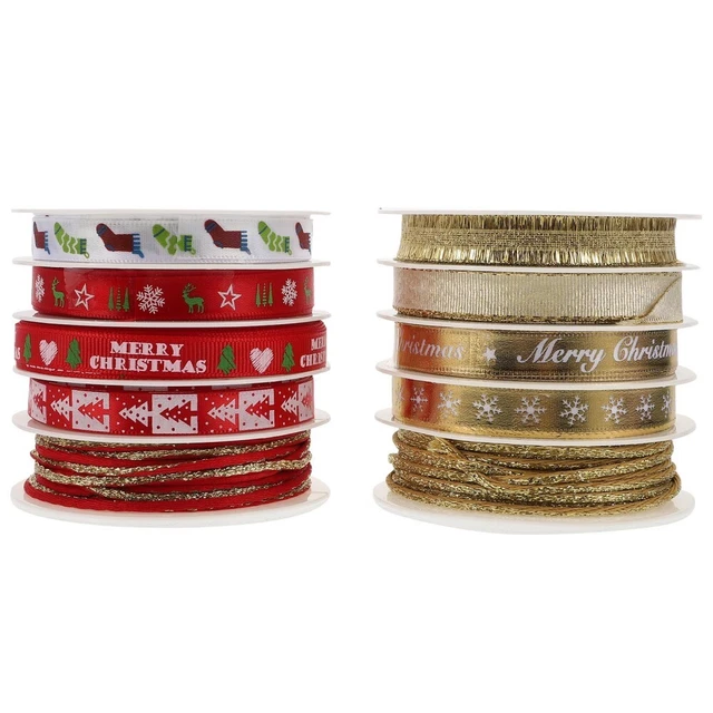 2 Sets Decorative Ribbon Geschenk Paket Band Weihnachten Partei Liefert