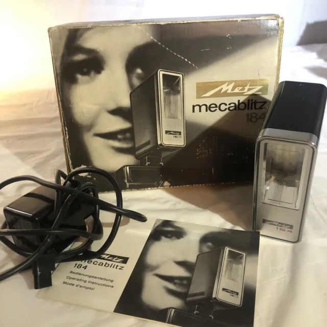 Metz Mecablitz 184 Flash with box Vintage Complete