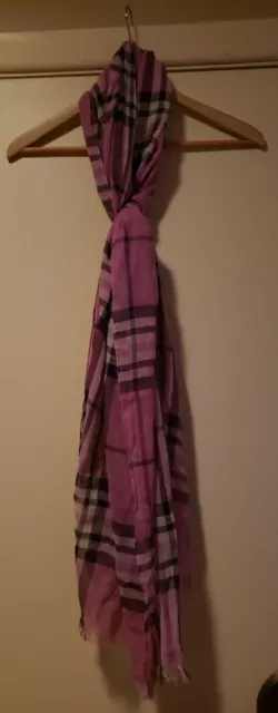 NWT Lord & Taylor 100% Cotton Lt.Pink Plaid Scarf 2