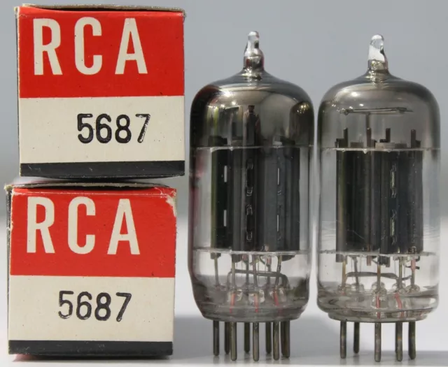 5687 RCA NOS NIB 1950s Black Plate made in U.S.A Amplitrex Tested 1MP #3017009/3 2