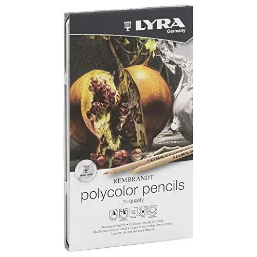 Lyra Rembrandt Polycolor Art Pencils, Set Of 12 Pencils, Assorted Colors (200112