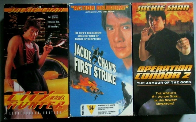 3 Old Vintage 1993-98 Jackie Chan First Strike City Hunter Condor 2 VHS Tapes