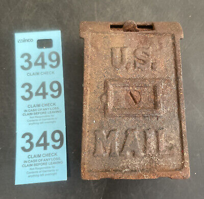Vintage U.s. Mail Cast Iron Metal Coin Bank With Flip Up Drop