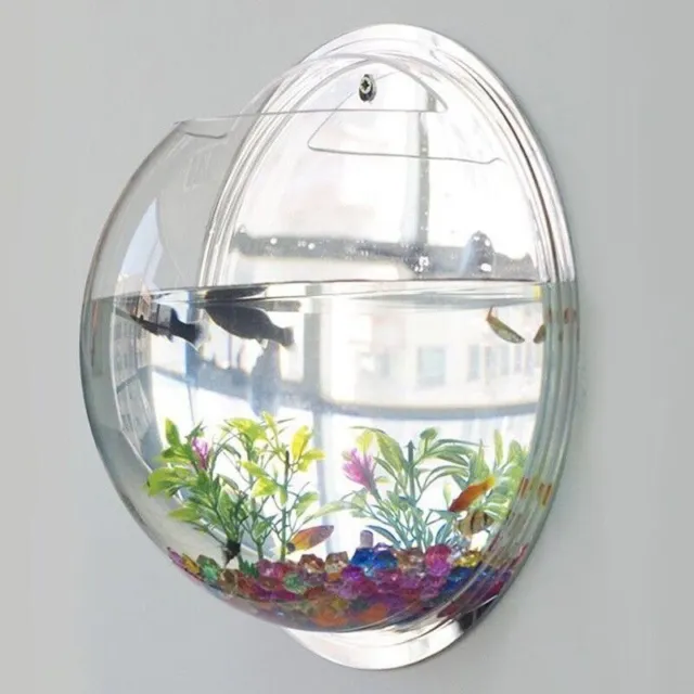 New Wall Mounted Goldfish Aquarium Tank Hanging Fish Bowl Plant Store Art Decor