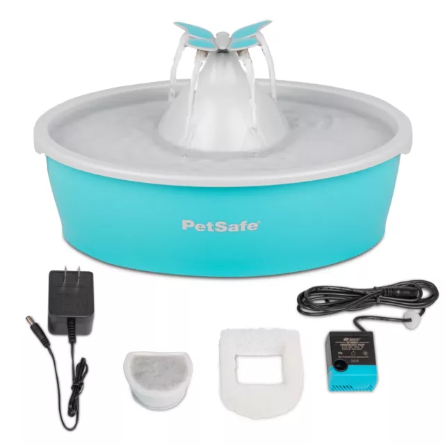 Drinkwell Butterfly Pet Fountain - Automatic Dog and Cat Water Bowl