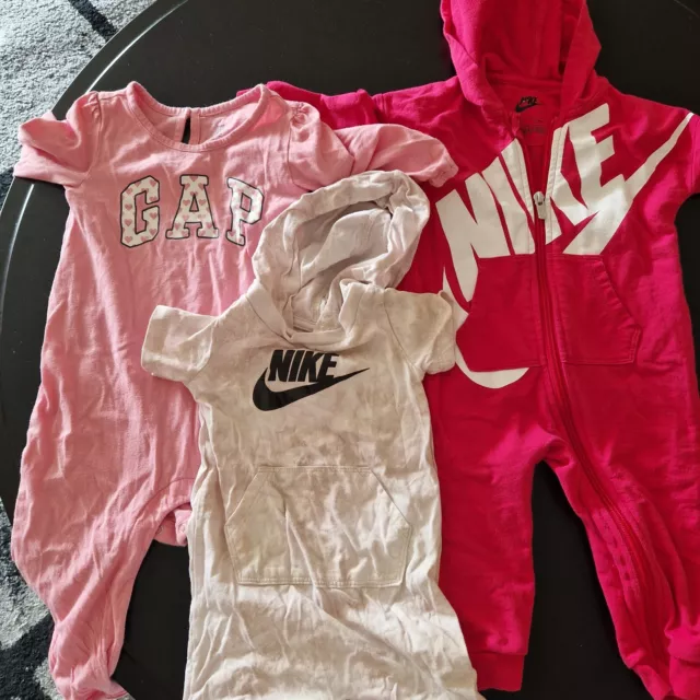 2 NIKE 1 Gap Baby girl Zip Front pink All In One Jumpsuit one piece 12 18mo 28.00 PicClick UK