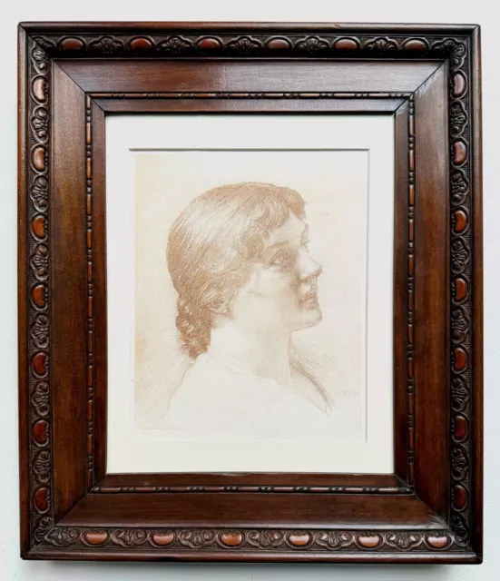 EDWARD JOHN POYNTER 1836-1919  - Head Study - Original Antique Engraving