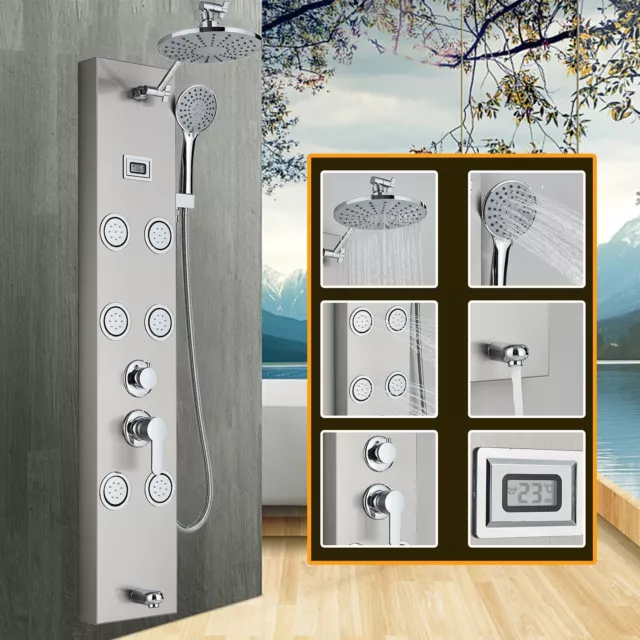Panel de ducha acero inoxidable ducha de lluvia juego de ducha masaje grifo de ducha columna de ducha