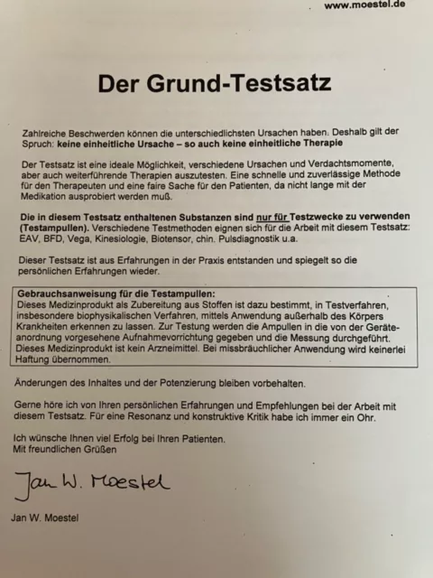 Bioresonanz Testsatz -Grundtestsatz von Moestel 2