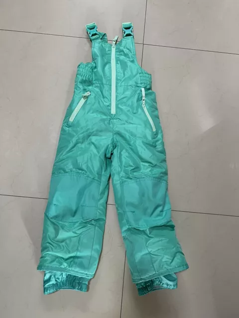Champion C9 Ski Snow Suit Pants Girls Size XSmall (4-5) Turquoise Bib Overalls