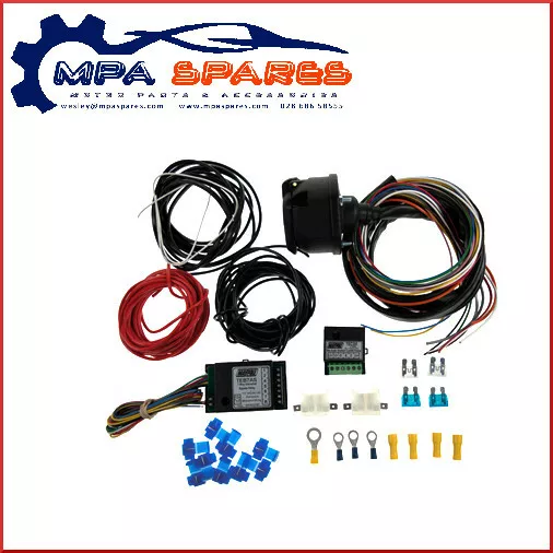 Maypole 13 Pin 2M Wiring Kit With 7 Way Bypass & 30 Amp Combination Relay