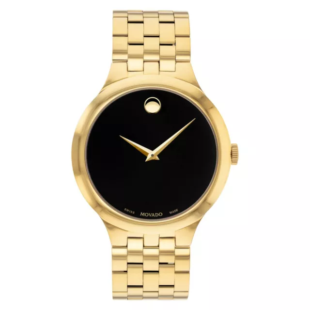 NEW Movado Veturi Classic GOLD PVD Mens Stainless Steel Watch 40mm 0607417