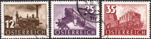 Stamp Austria SC 0385-7 1937 Modern Steam Engine Locomotive Train Railroad Used