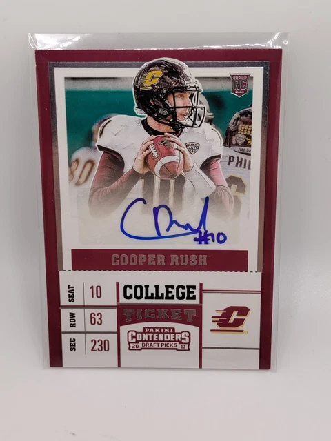 Cooper Rush 2017 Panini Contenders Draft Picks Autograph Rookie       b21