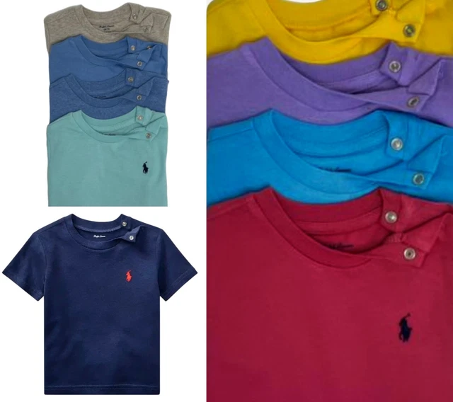 T-shirt top corta ex Ralph Lauren polo bambini bambine maglietta base 3 6 9 12 18 24
