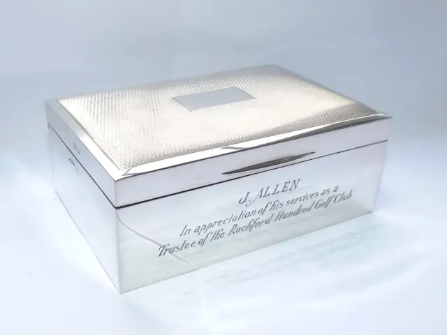 Vintage Sterling Silver Cigarette Box, Cigar Box, Trinket Box, Birmingham 1972