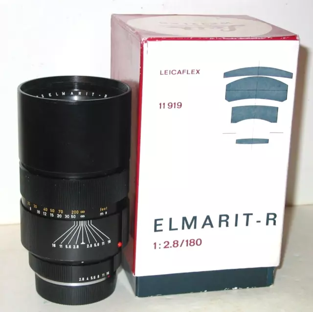 LEITZ ELMARIT-R 2,8/180MM OBJEKTIV 180MM f/2,8 – LEICA-R MOUNT 3-CAM – NO.11919