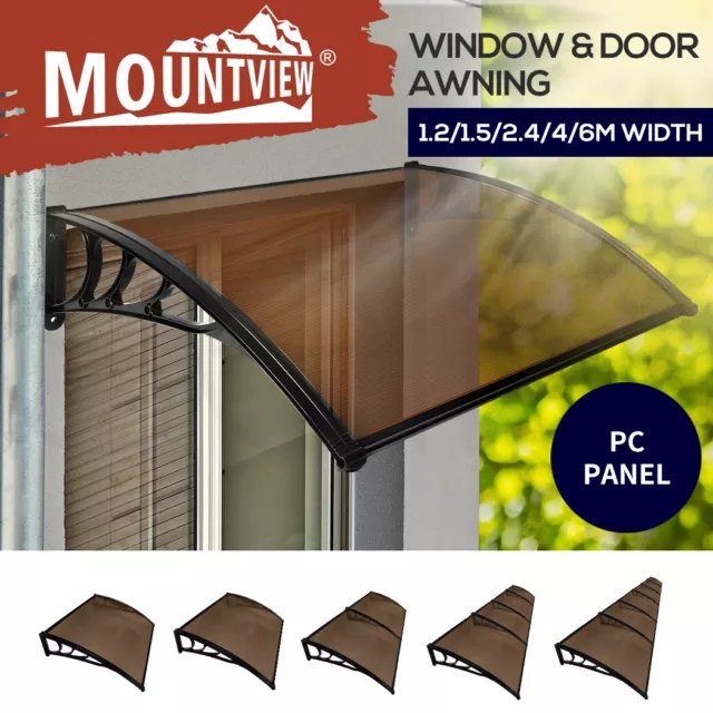 Mountview Window Door Awning Canopy Outdoor UV Patio Rain Cover DIY 1M X 1.2-6M