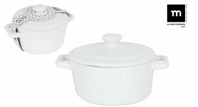 2x China Porcelain MINI tapas casserole Nanni sugar pot ramekin snacks dip bowl