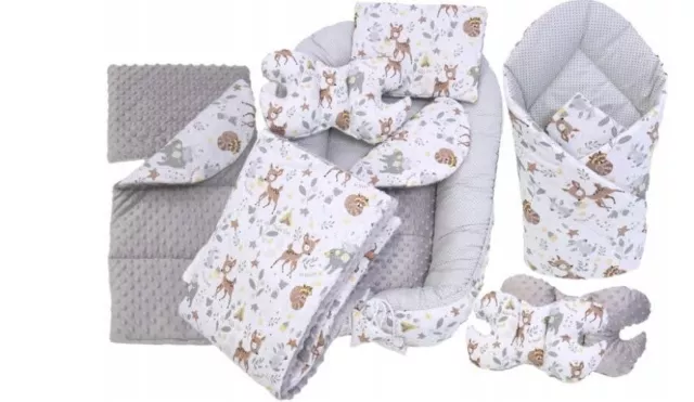 Baby 6pc Double-sided Soft Cocoon Bed Cushion DEER AND FRIENDS