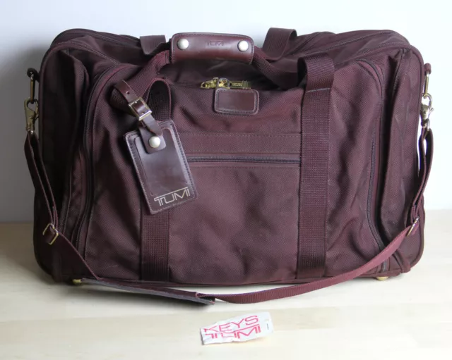 Vintage TUMI Red Maroon Nylon Suitcase Travel Luggage 21" Bag Expands USA RARE