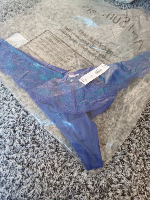 Ann Summers Sexy Lace Thong  Blue Sizes 12 New with Tags and Packaging RRP £6