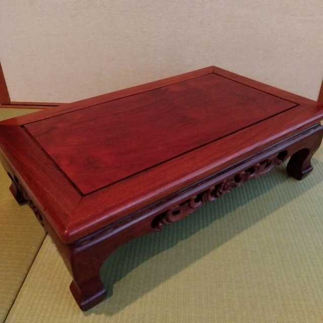 Japanese Bonsai Flower Stand Wooden Vase Table Natural Wood Display 51×31×15cm